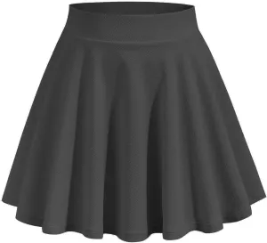 Mini Skirt for Women Casual Pleated Skirts Flowy Basic Skirts Versatile Flared Skater Skirt Elastic High Waist Skirts