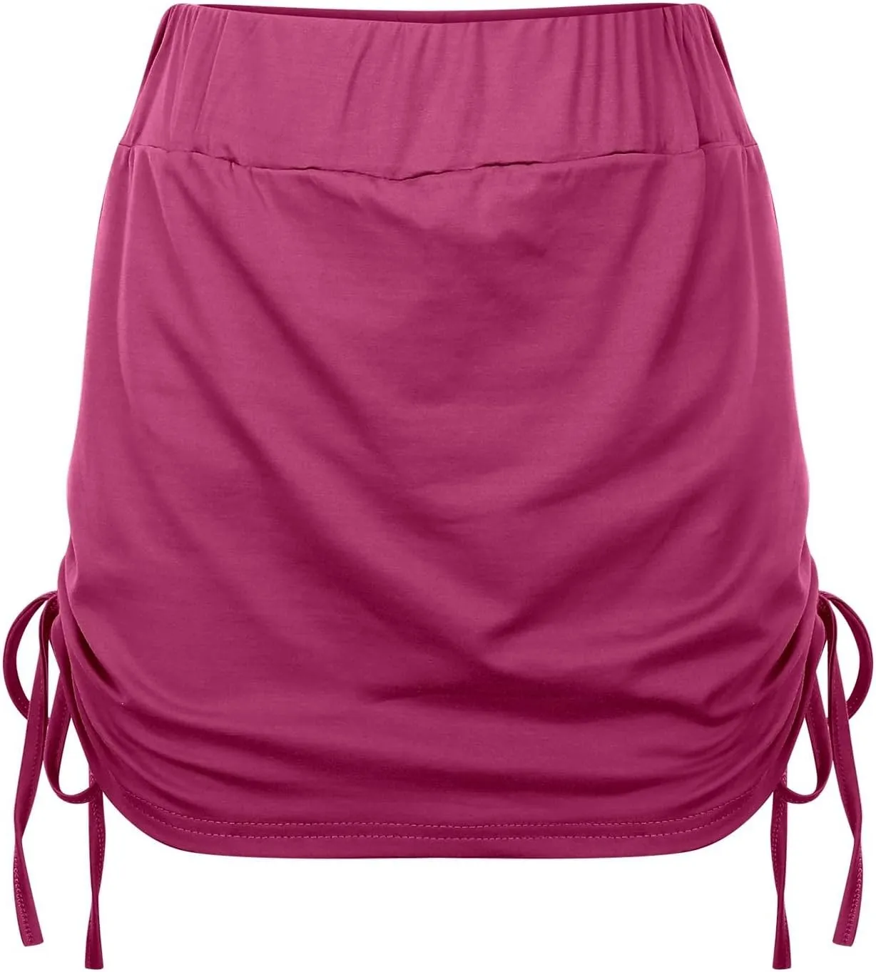 Mini Skirts for Women Sexy Lace Up Solid High Elastic Waist Slim Fit Stretchy Casual Pencil Shorts Skirts for Summer