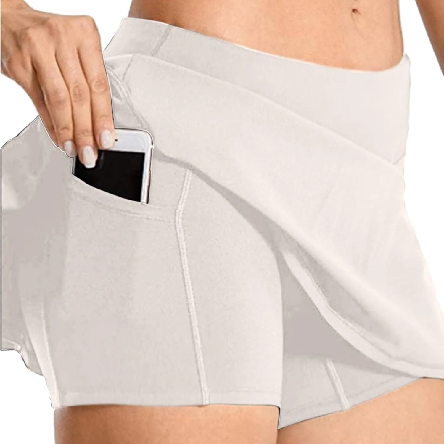Mini Skirts for Women with Shorts High Waisted Tennis Skirts Tummy Control Pleated Golf Skorts Skirts with Pockets