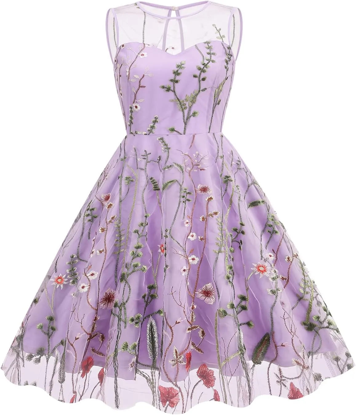 Mommy and Me Matching Floral Dresses Mom and Daughter Mesh Flower Embroidered Dress Women Girls Summer Tulle Embroidery Dress