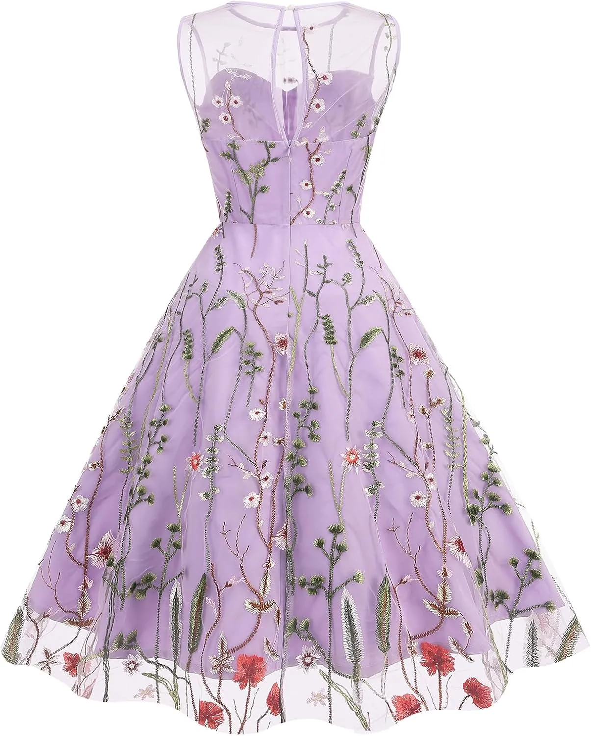 Mommy and Me Matching Floral Dresses Mom and Daughter Mesh Flower Embroidered Dress Women Girls Summer Tulle Embroidery Dress