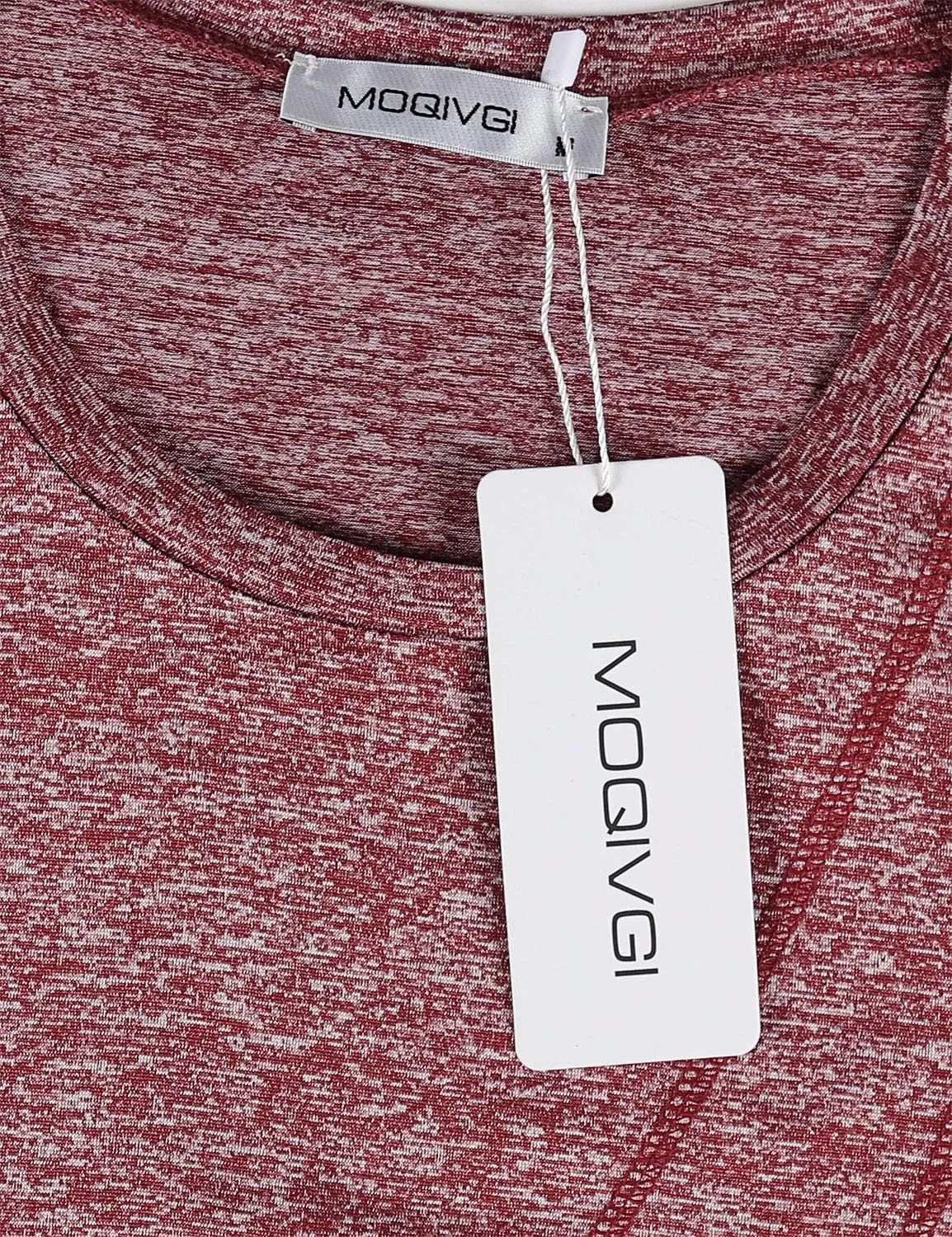 MOQIVGI Womens Crew Neck Casual Workout Tops Activewear Yoga Gym Sports Shirts