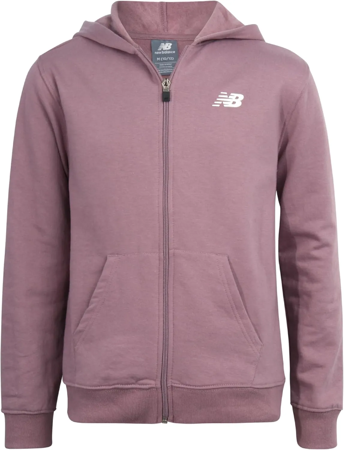 New Balance Girls' Active Sweatshirt - Zip-Up Fleece Hoodie Sweatshirt - Performance Activewear Sweatshirt for Girls (7-16)
