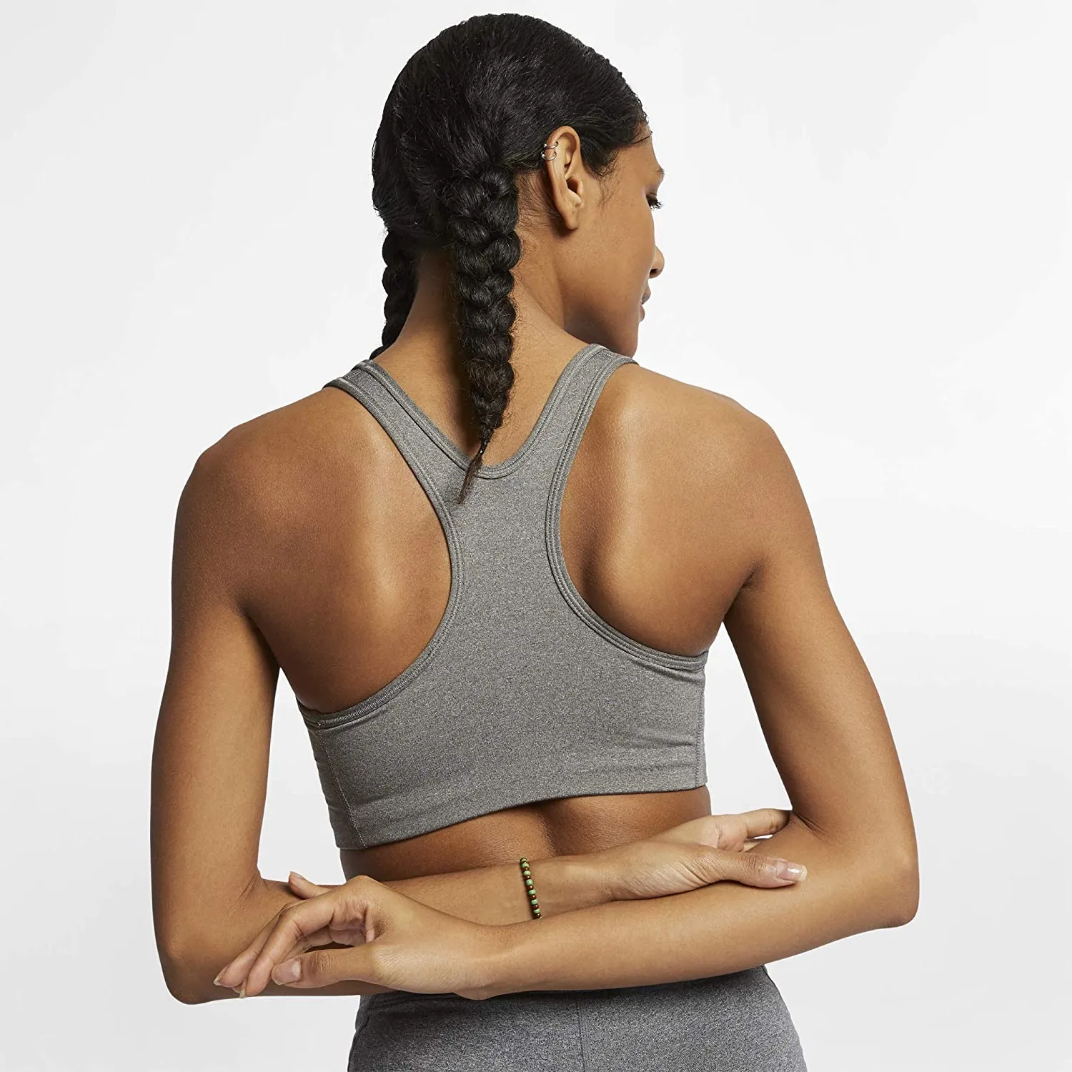 New Nike Womens Swoosh Sports Bra in Grey, Non Padded, Sz 3X!