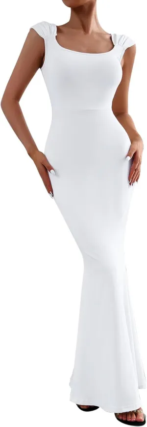 ODIZLI Long Bodycon Dresses For Women Sexy Sleeveless Dress Cap Sleeve Maxi Cami Dresses for Women