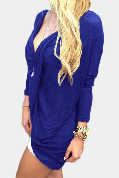 OEM ODM Deep V-Neck Crossed Front Long Sleeve Top