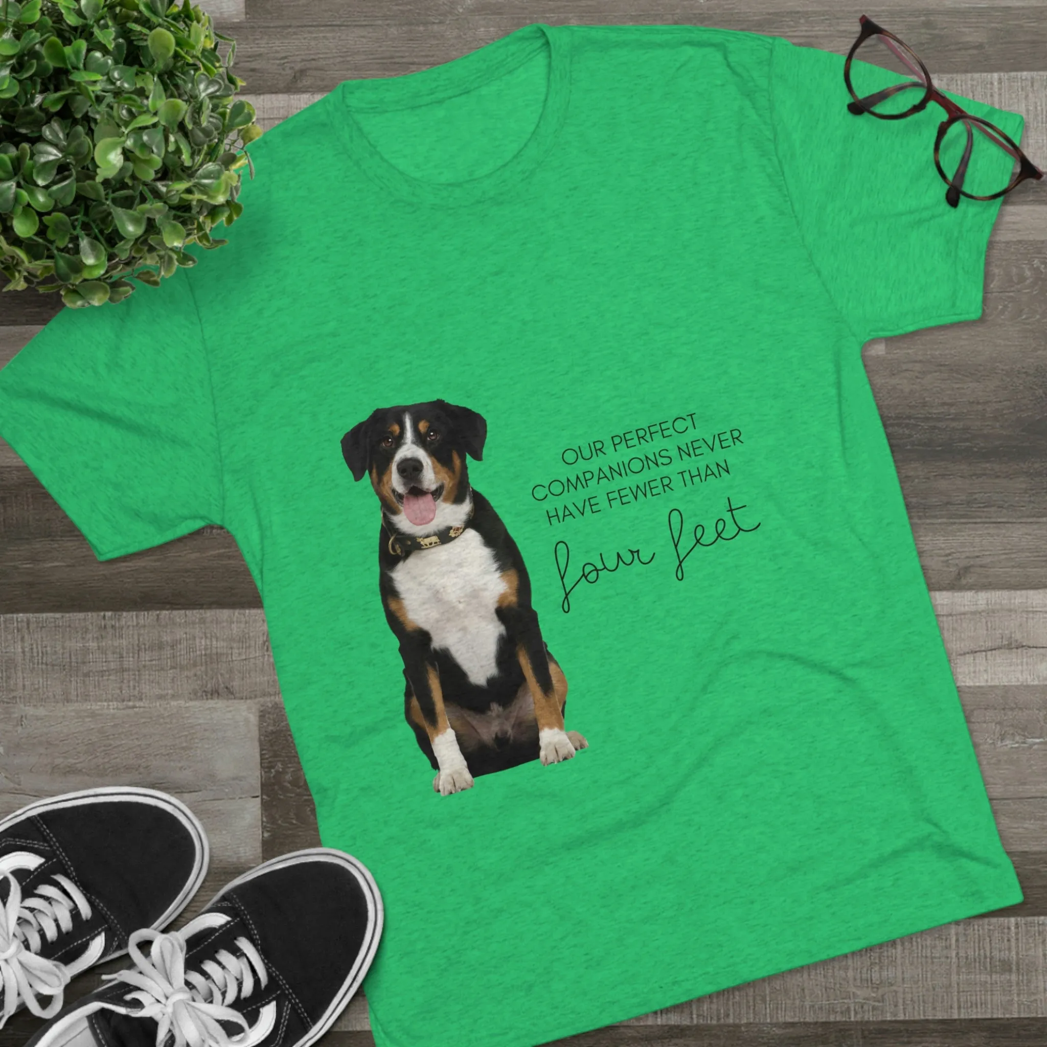 our perfect companions never have fewer than four feet dog POD Unisex Tri-Blend Crew Tee