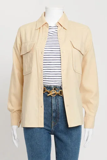 Pale Yellow Button Down Top
