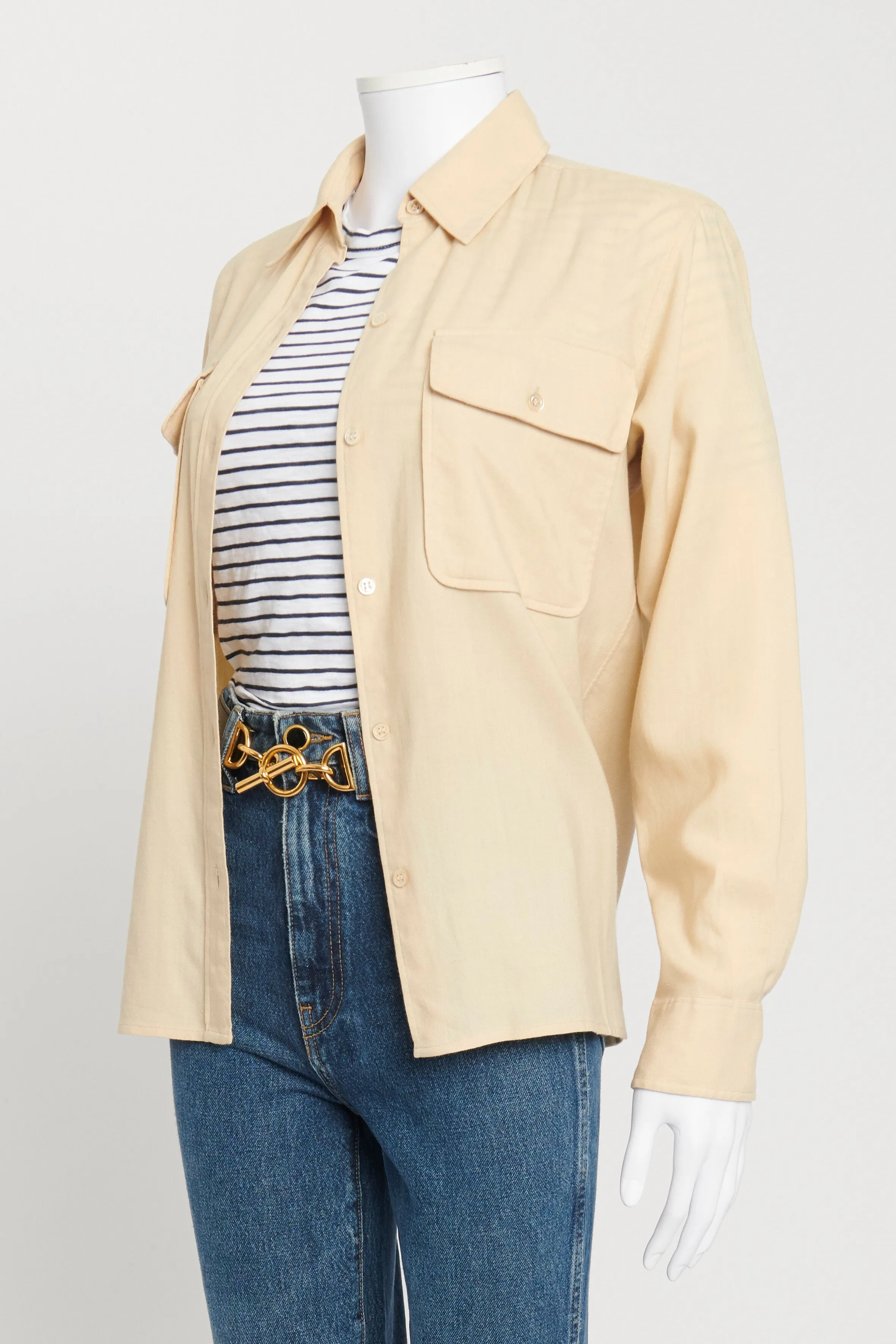 Pale Yellow Button Down Top