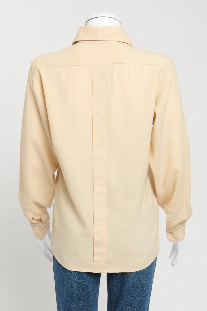 Pale Yellow Button Down Top