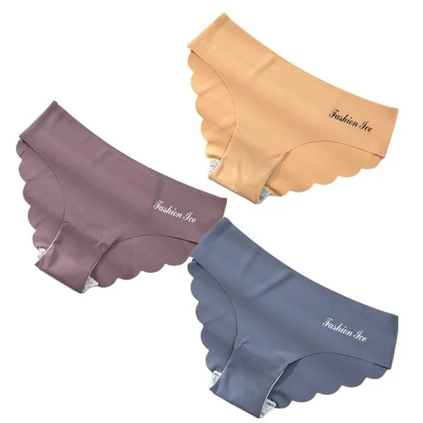 Panties For Women Seamless Panty Set Solid Invisible Underwear Sexy Low Waist Briefs Women's Underpants Lingerie Dropship 3 Pcs