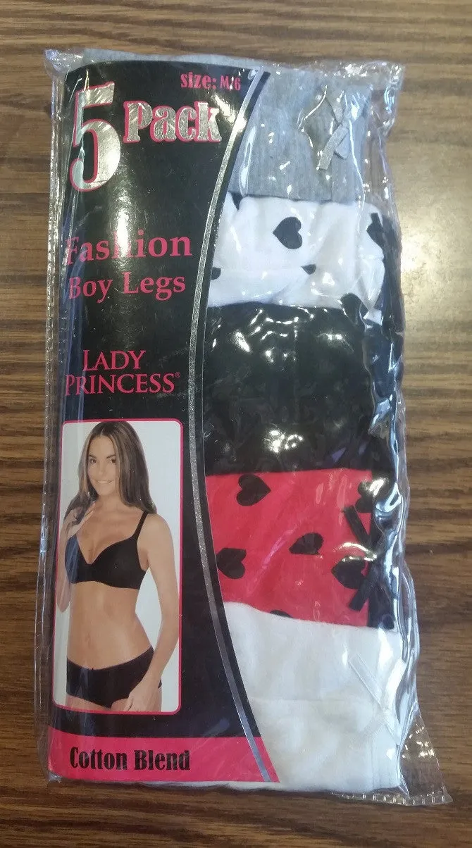 Panties-in-Pouch - Assorted Cotton Fashion Panties 5 Pack Pouches