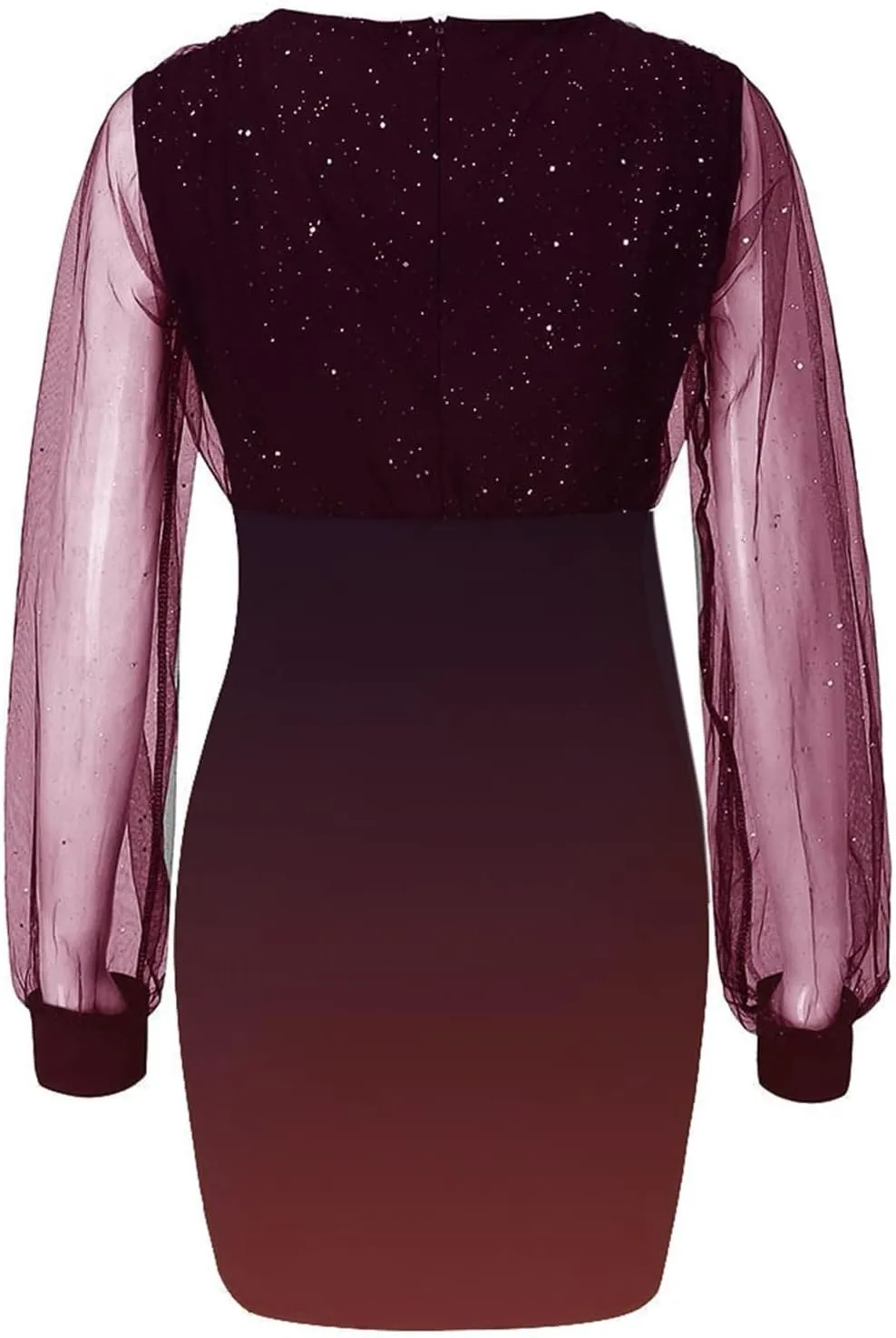 Party Dresses for Women 2023 Glitter Mesh Long Sleeve Dress Sexy V Neck Wrap Bodycon Elegant Cocktail New Years Eve Dress