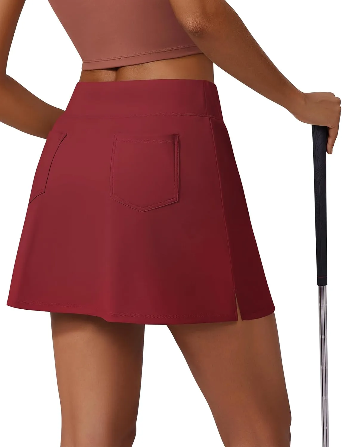 PINSPARK 15" Golf Skorts for Woman High Waisted Athletic Skorts with Pockets Lightweight Pickleball Activewear for Tennis