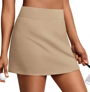 PINSPARK 15" Golf Skorts for Woman High Waisted Athletic Skorts with Pockets Lightweight Pickleball Activewear for Tennis