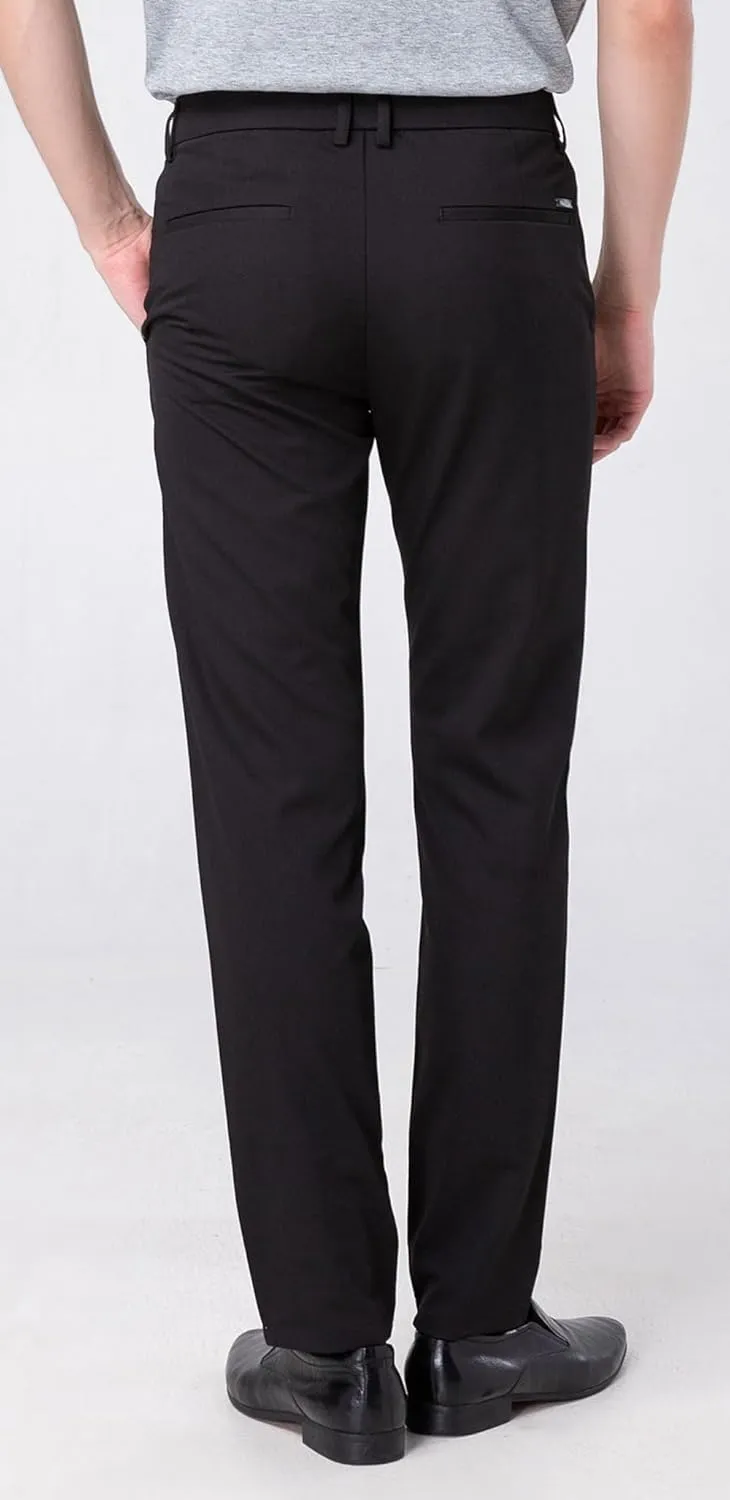 Plaid&Plain Mens Slim Fit Dress Pants Stretch Dress Pants