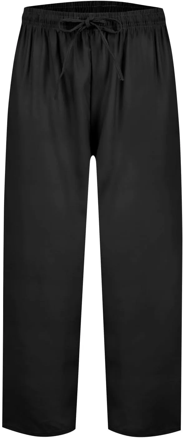 Plus Size Linen Pants for Women Wide Leg Cropped Pants Drawstring High Waisted Capri Pants Casual Loose Beach Pants