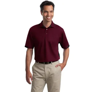 Port Authority Men's Maroon/Black Tall Dry Zone Colorblock Ottoman Polo