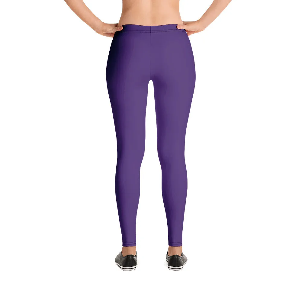 Purple Women's Casual Leggings, Solid Color Ladies' Premium Tights-Made in USA/EU/MX