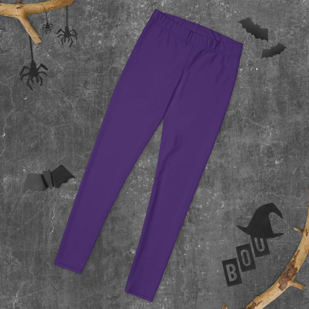 Purple Women's Casual Leggings, Solid Color Ladies' Premium Tights-Made in USA/EU/MX