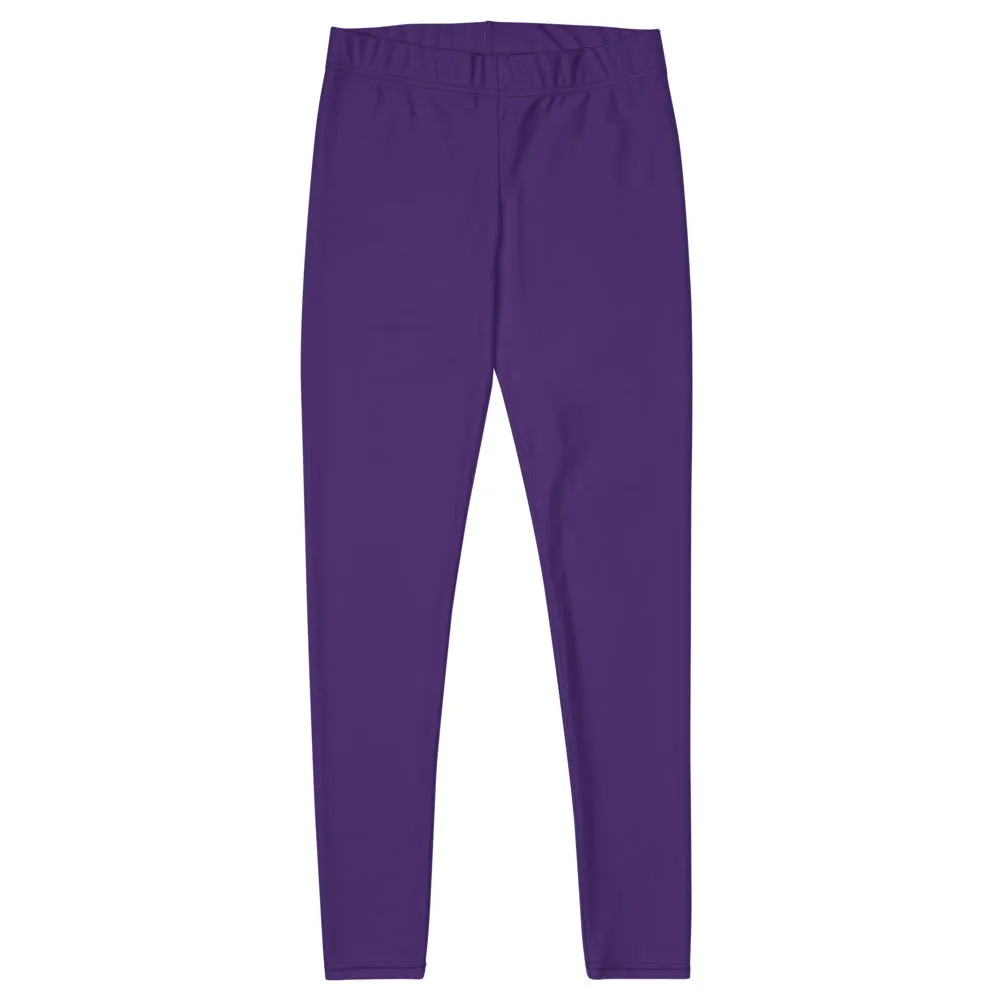 Purple Women's Casual Leggings, Solid Color Ladies' Premium Tights-Made in USA/EU/MX
