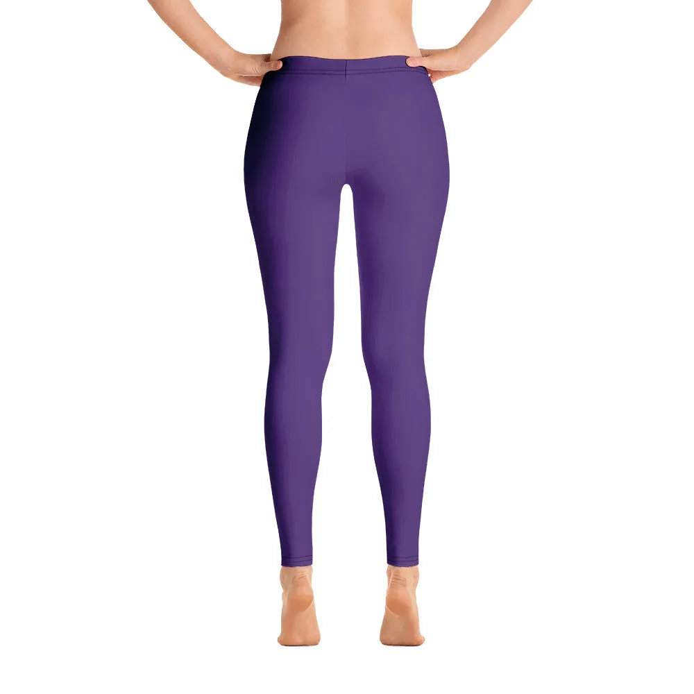 Purple Women's Casual Leggings, Solid Color Ladies' Premium Tights-Made in USA/EU/MX