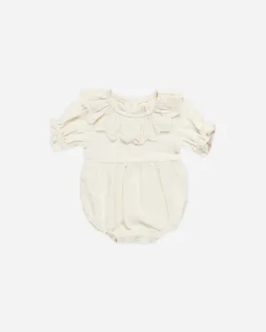 Quincy Mae - Collared Romper (Ivory)