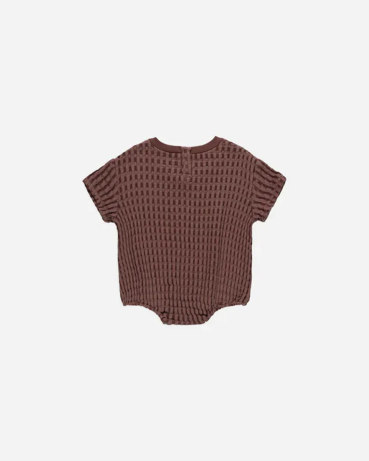 Quincy Mae - Relaxed Bubble Romper (Plum)