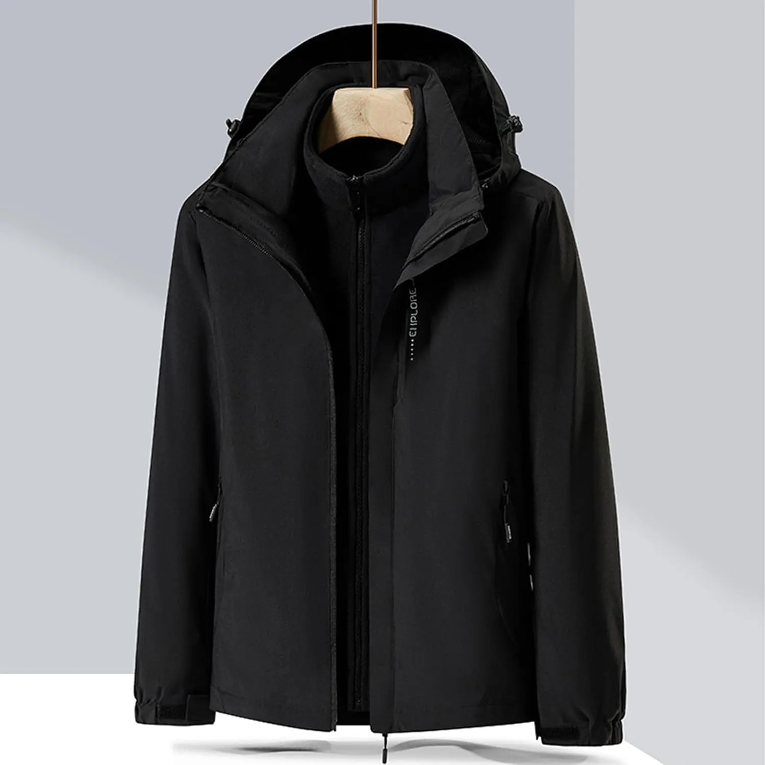 Rain Jacket Mens Waterproof Fall Trench Coat Costume for Travel Hiking Outdoor Thickened Gothic Jacket Men Rain Coat