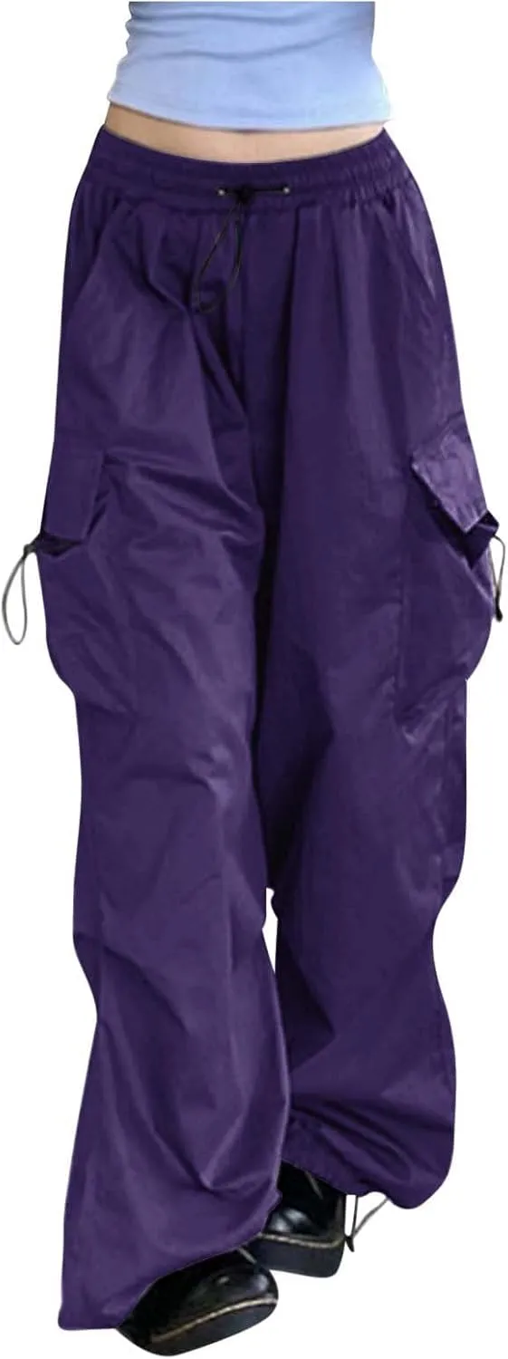 Rain Pants Baggy Cargo Pants Summer Y2k Women Wide Straight Leg Casual Pants Loose Striped Drawstring Trousers Pants