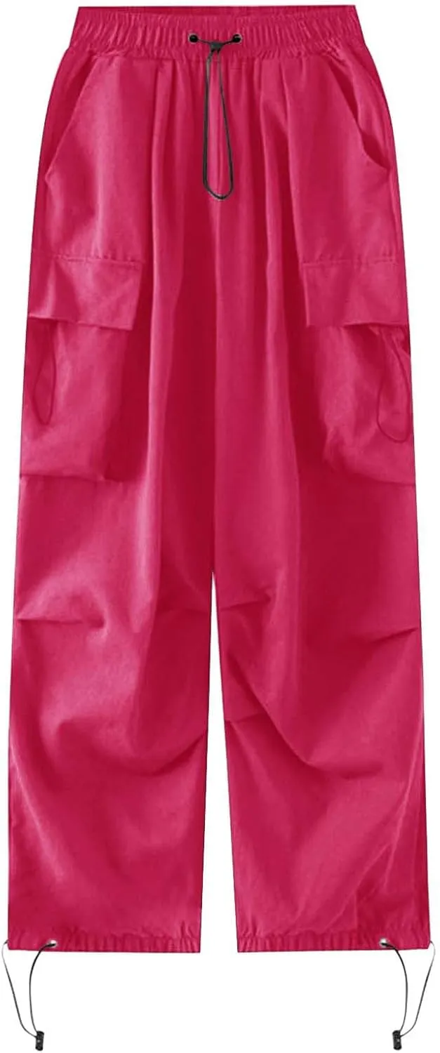 Rain Pants Women's Baggy Cargo Pants Trendy Y2k Clothing with Multi-Pocket Relaxed Fit Solid Jeans Hip Hop Cargo Pants