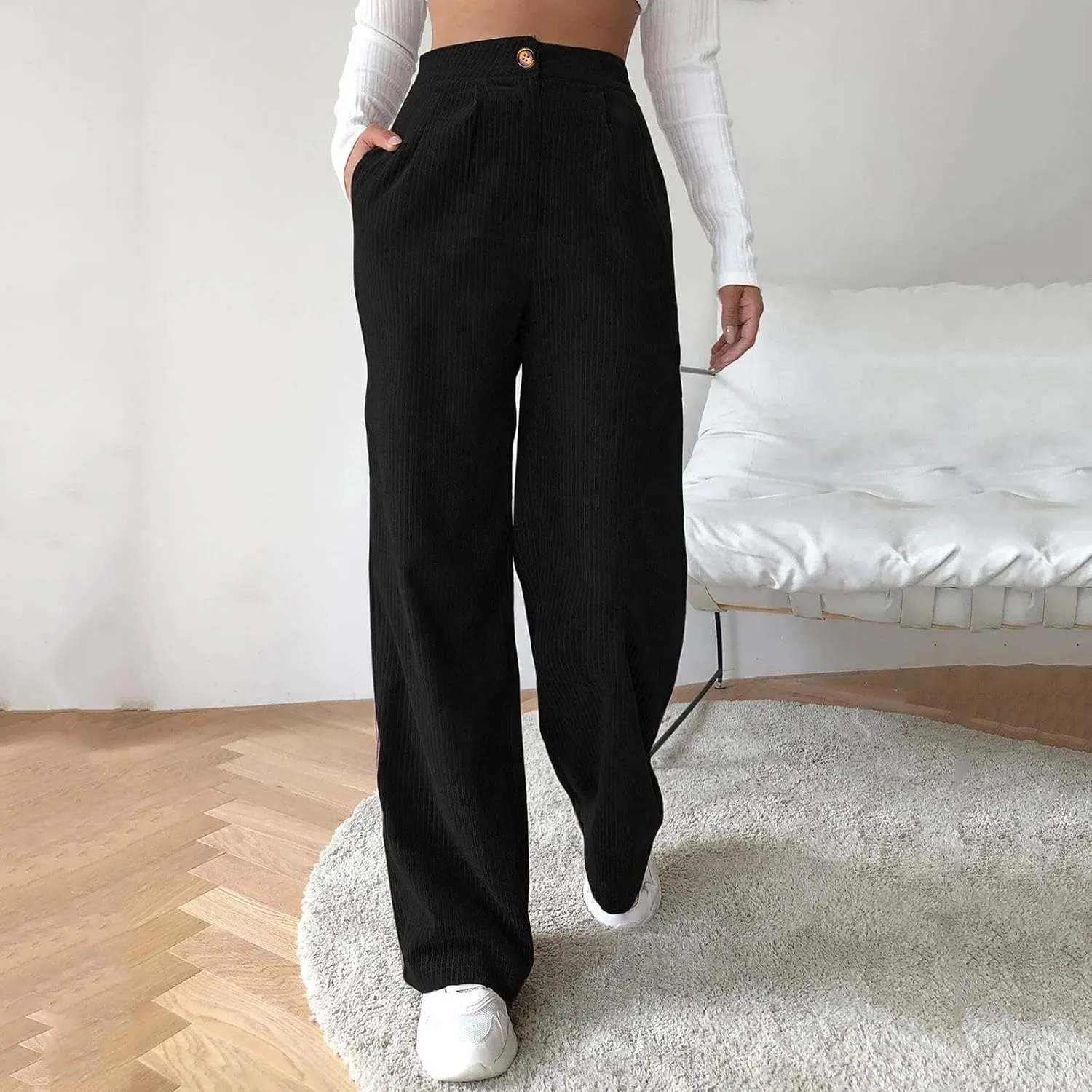 Rain Pants Women's Baggy Cargo Pants Y2k Relaxed Clothing Fit Low Waist Simple Hip Hop Cargo Pants with Multi-Pocket