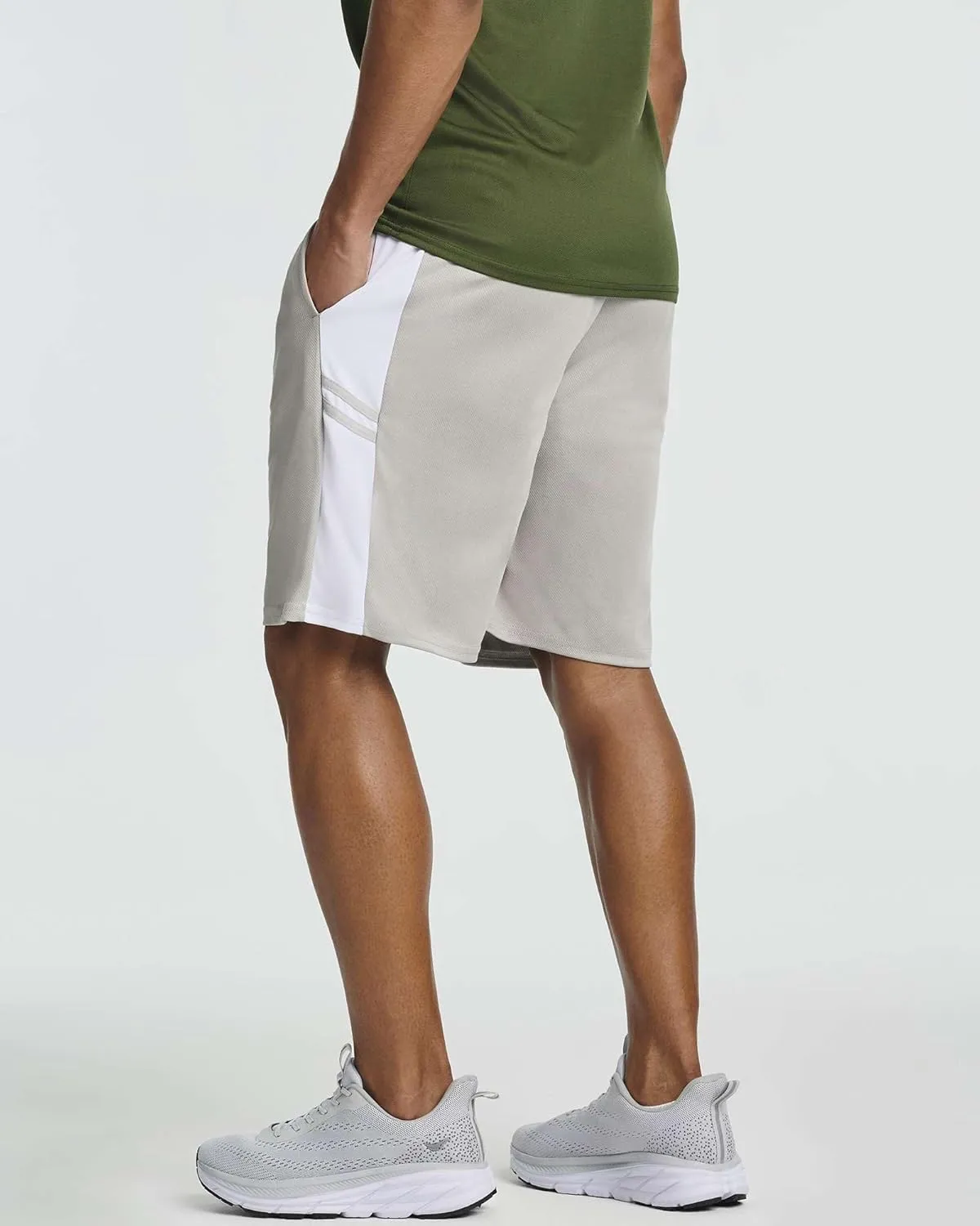 Real Essentials 5 Pack: Men's Mesh Athletic Basketball Shorts Quick Dry Activewear with Pockets