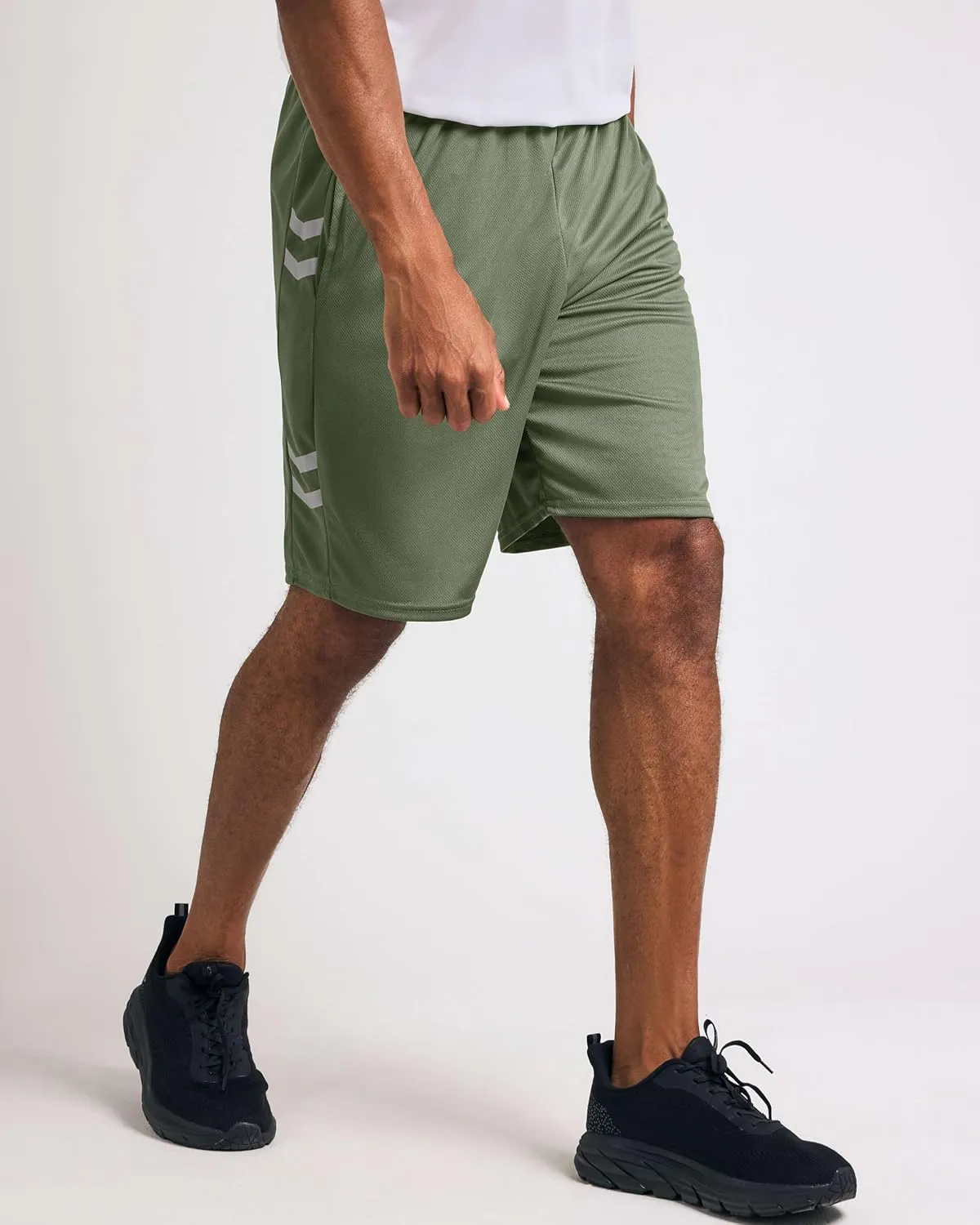 Real Essentials 5 Pack: Men's Mesh Athletic Basketball Shorts Quick Dry Activewear with Pockets