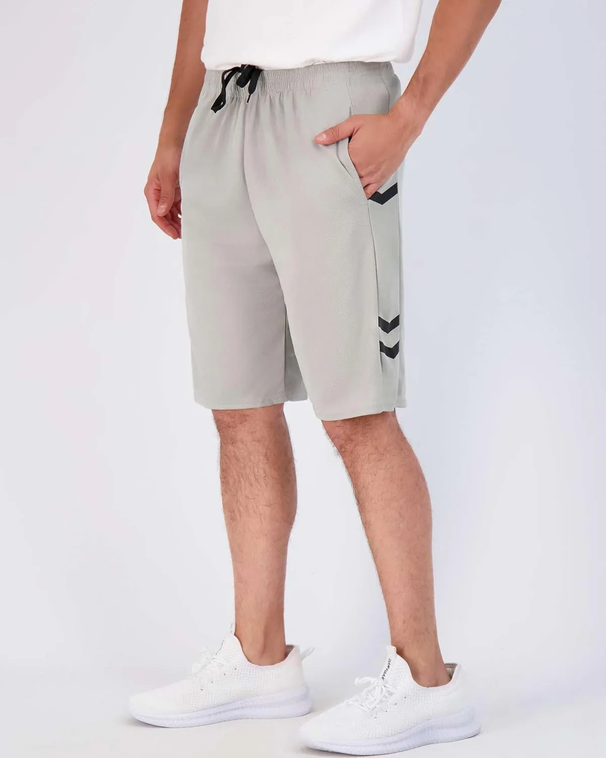 Real Essentials 5 Pack: Men's Mesh Athletic Basketball Shorts Quick Dry Activewear with Pockets