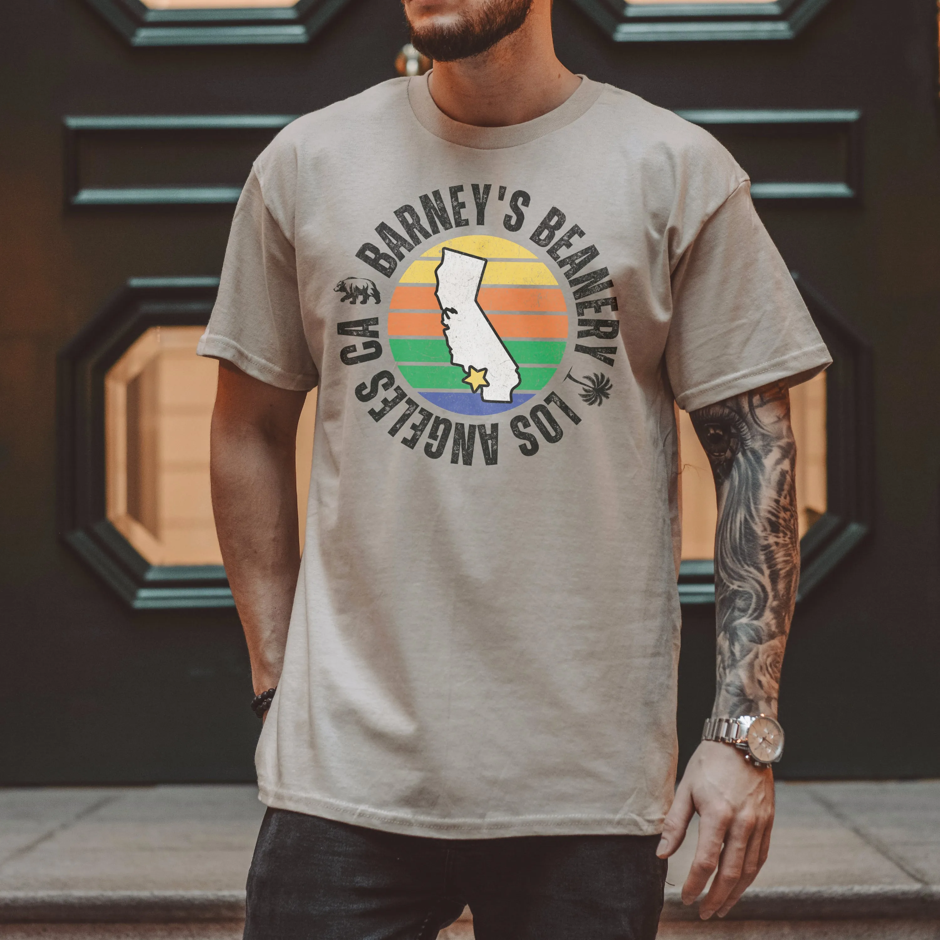 Retro Sunset | BARNEY'S BEANERY - Men's Retro Graphic Tee