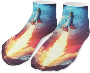Rocket Launch Unisex Activewear Ankle Socks Lightweight Low Cut And No Show Socks