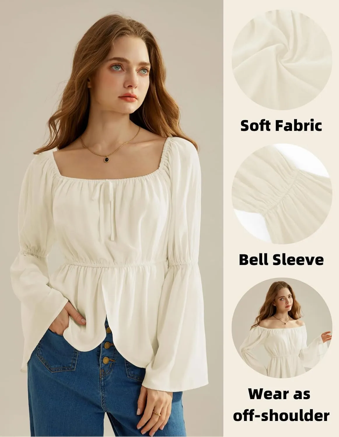 Scarlet Darkness Renaissance Peasant Blouses for Women Off Shoulder Tops Pirate Costume Women