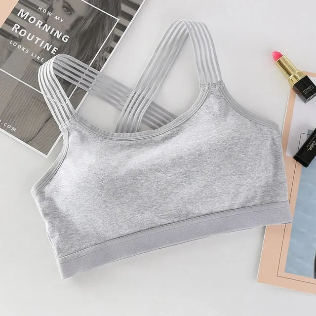 Sexy Cross Back Straps Sports Bra Shockproof Breathable