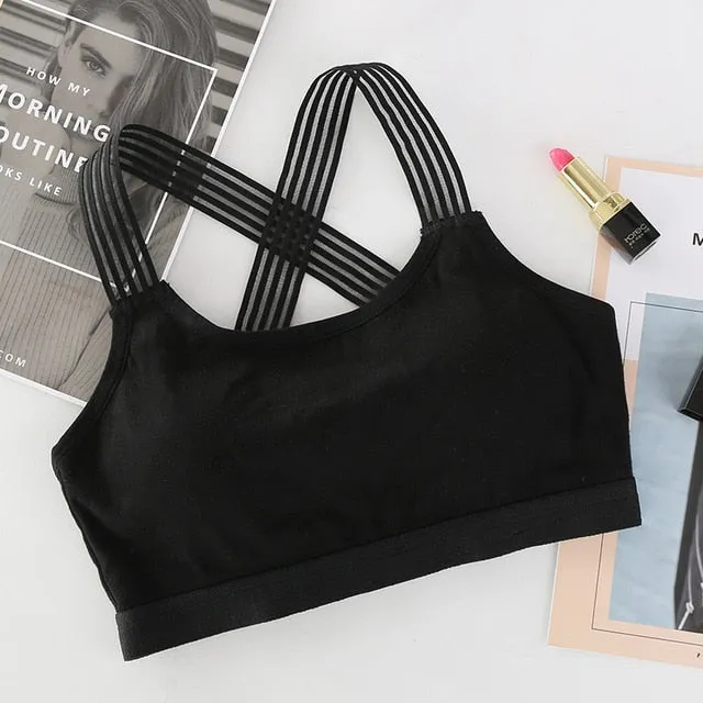 Sexy Cross Back Straps Sports Bra Shockproof Breathable