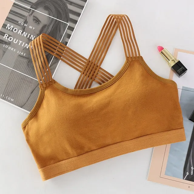 Sexy Cross Back Straps Sports Bra Shockproof Breathable