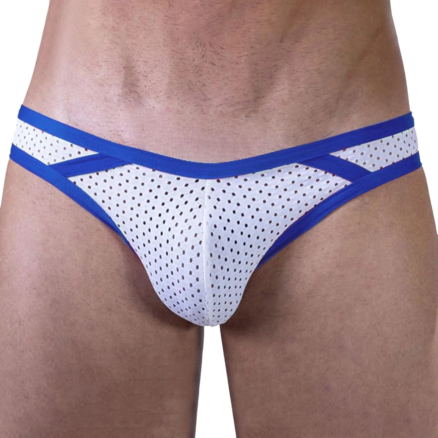 Sexy Mesh Briefs For Men Underwear Breathable Bulge Pouch Thongs Striped Elastic Waistband Lingerie Classic Underpant
