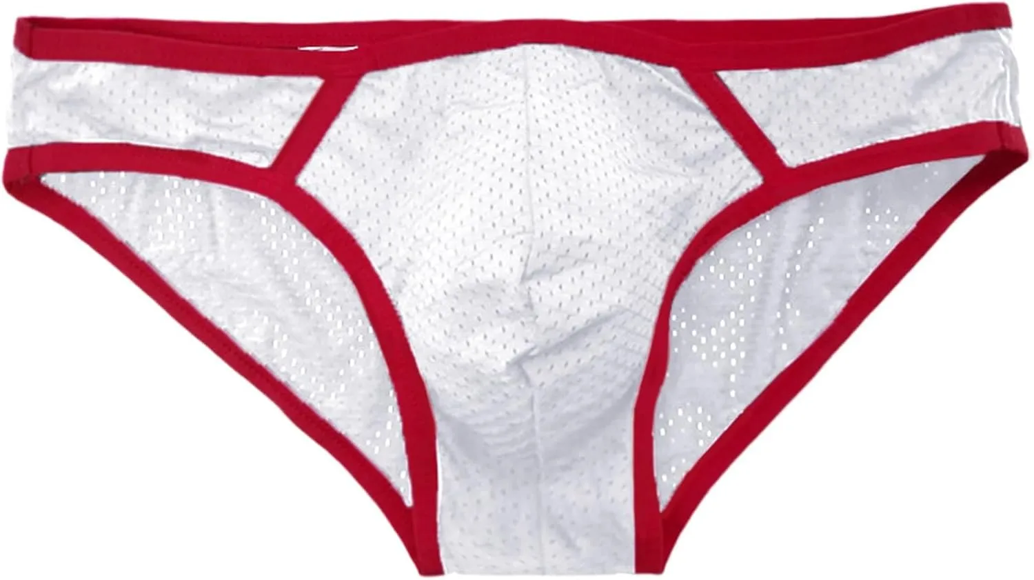 Sexy Mesh Briefs For Men Underwear Breathable Bulge Pouch Thongs Striped Elastic Waistband Lingerie Classic Underpant