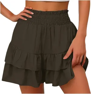 Sexy Wide Leg Shorts with A Vertical Casual Culottes High Waist Athletic Sports Women Fashion Solid Color Shorts