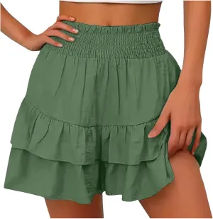 Sexy Wide Leg Shorts with A Vertical Casual Culottes High Waist Athletic Sports Women Fashion Solid Color Shorts