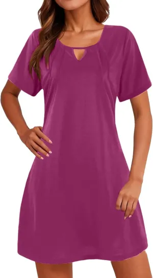 Shift Dresses for Women 2025 Vintage Short Sleeve V Neck Aline Graduation Mini Dress Comfy Church Gauze Outfits