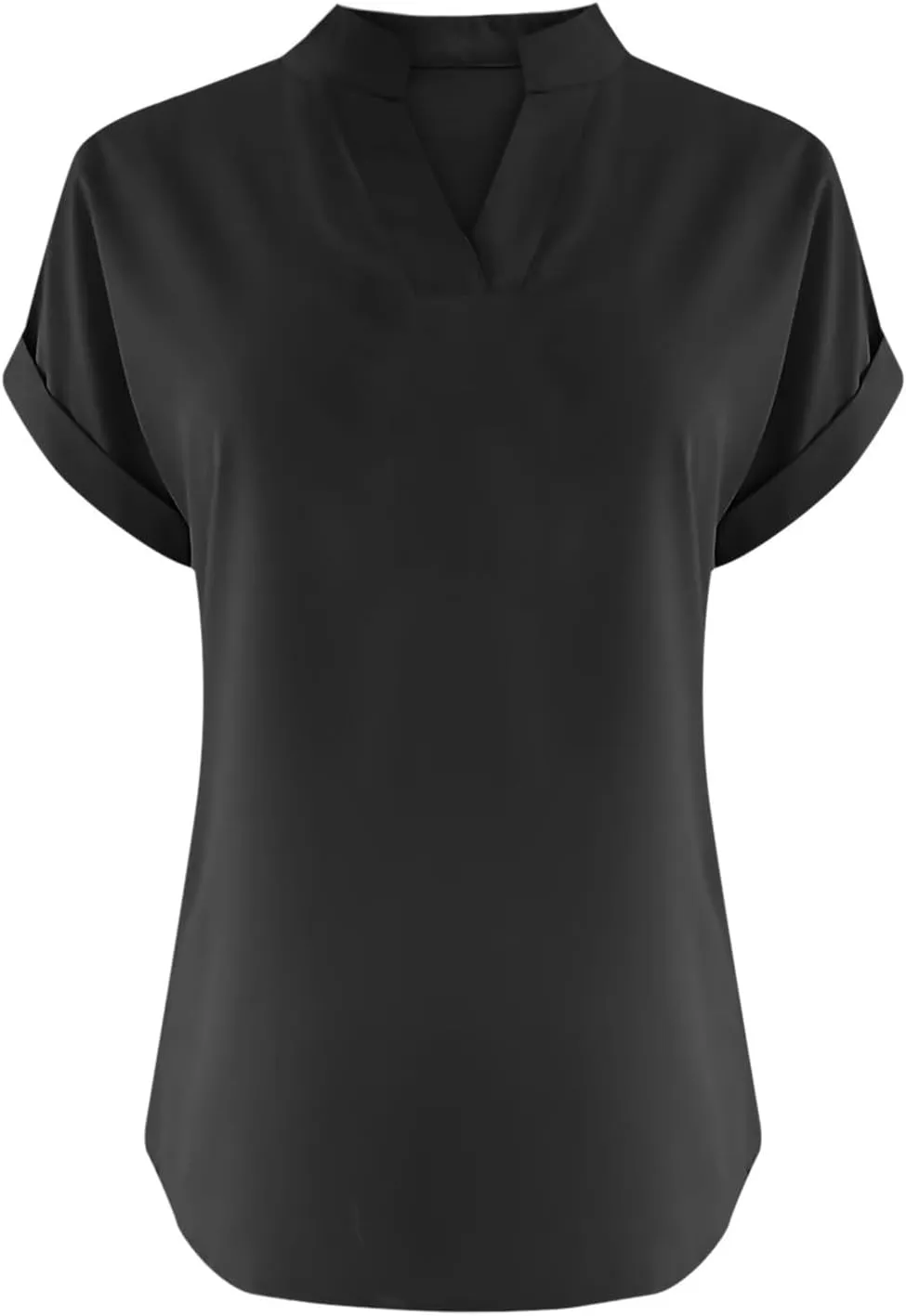 Short Sleeve Linen Tops for Womens 2025 Loose Casual Fitted V-Neck Button Down Shirts Cute Solid Summer Beach Tee