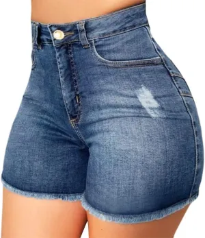Shorts Women's Casual Denim Hotpant High Broken Slim Women Ripped Waisted Denim Jeans Fit Pantalones Elastic athletic Pants