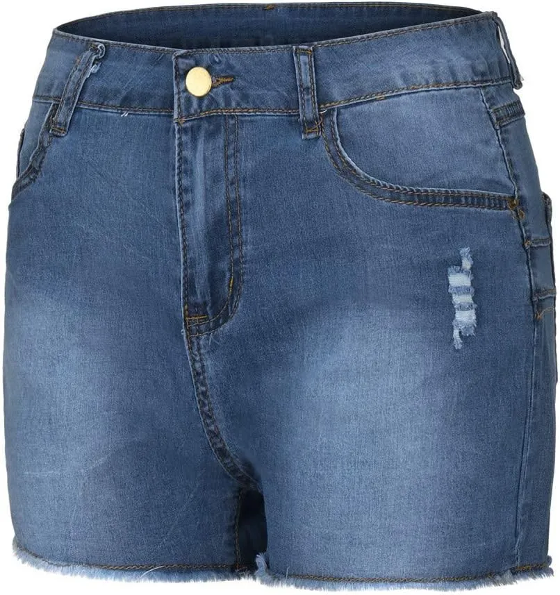 Shorts Women's Casual Denim Hotpant High Broken Slim Women Ripped Waisted Denim Jeans Fit Pantalones Elastic athletic Pants