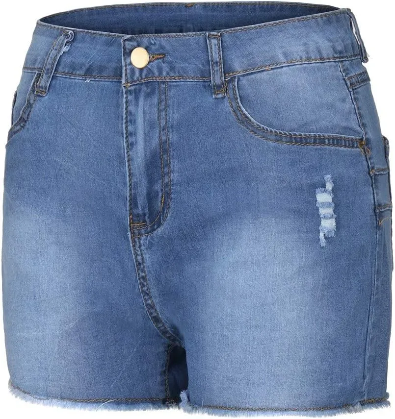 Shorts Women's Casual Denim Hotpant High Broken Slim Women Ripped Waisted Denim Jeans Fit Pantalones Elastic athletic Pants
